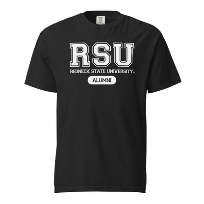 RSU Alumni Heavyweight T-Shirt in Black - Front - Redneck State University Apparel