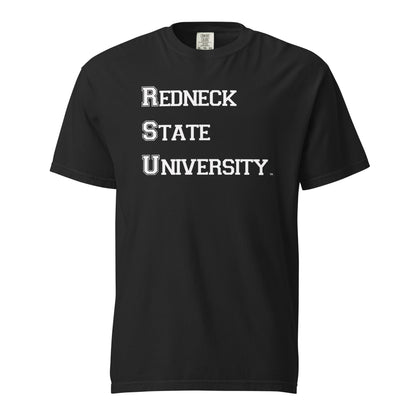 Redneck State University Heavyweight T-Shirt in Black - Front - Redneck State University Apparel